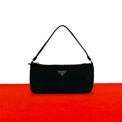 Prada Tessuto Nylon Mini Pouch Shoulder Bag Black