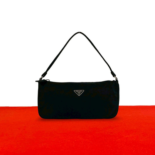 Prada Tessuto Nylon Mini Pouch Shoulder Bag Black