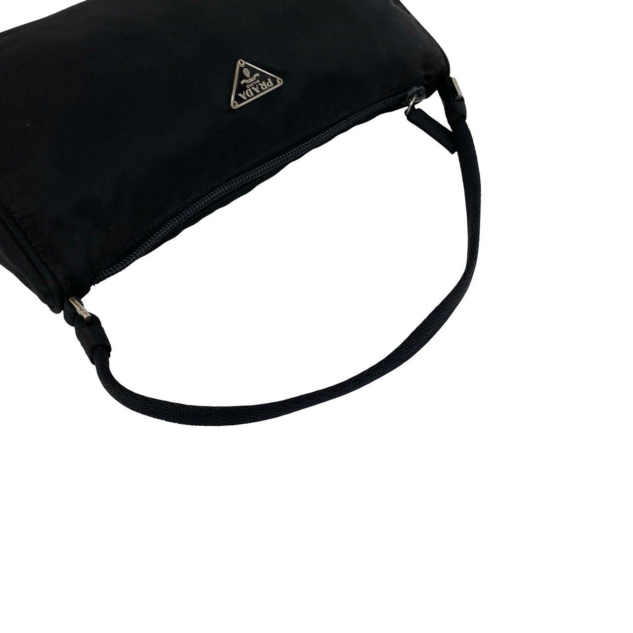 Prada Tessuto Nylon Mini Pouch Shoulder Bag Black — view 4