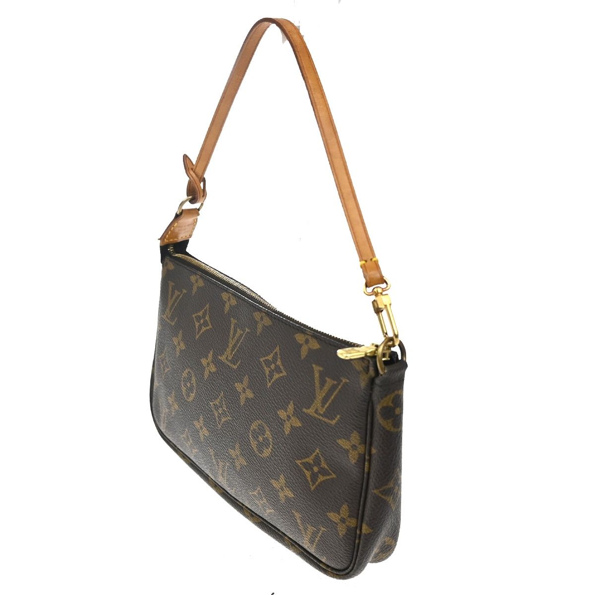 Louis Vuitton Pochette Handbag Brown Monogram Leather — view 4