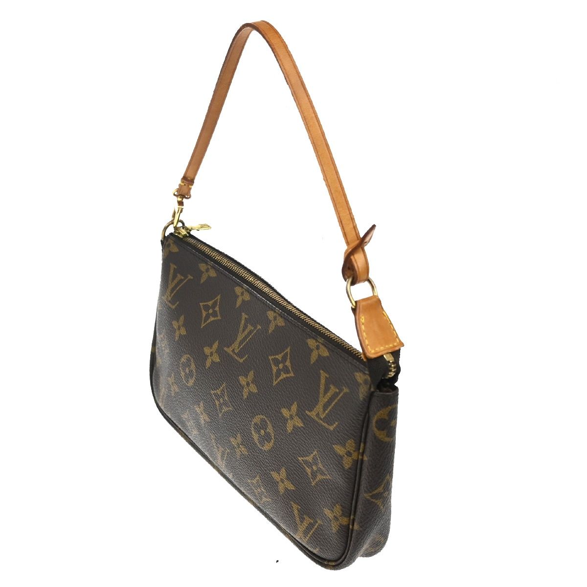 Louis Vuitton Pochette Handbag Brown Monogram Leather — view 2