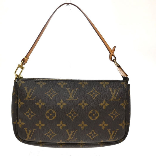 Louis Vuitton Pochette Handbag Brown Monogram Leather