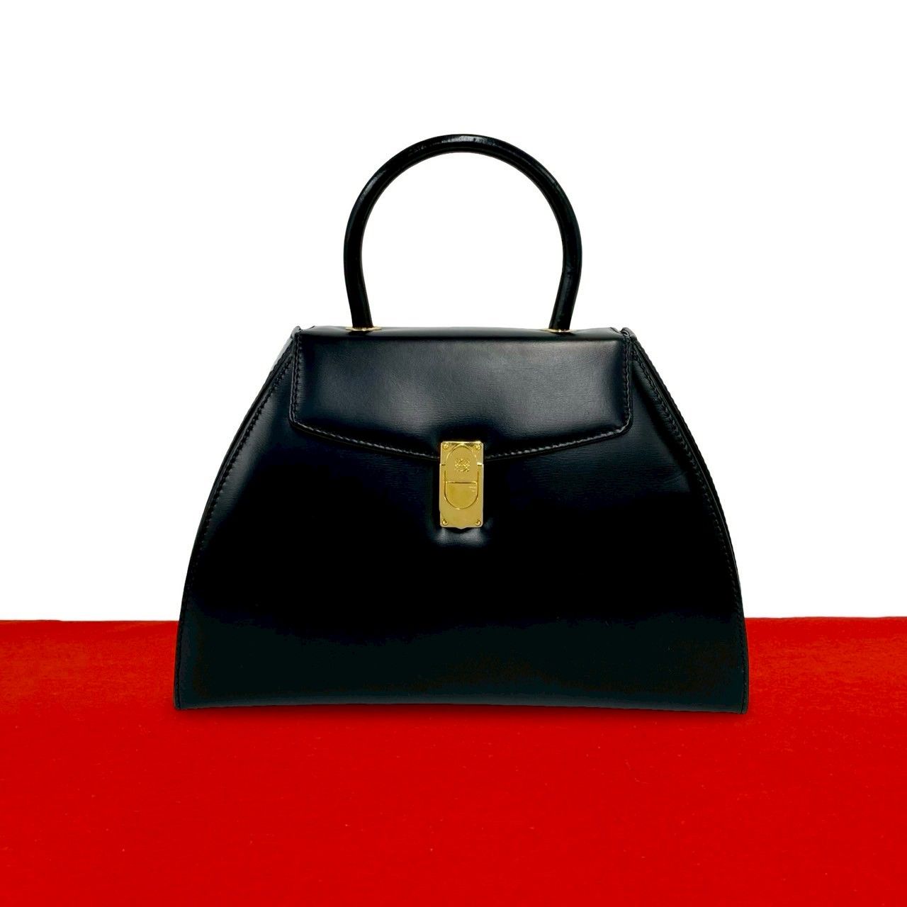 Loewe Vintage Anagram Logo Calf Leather Handbag Mini Tote Black