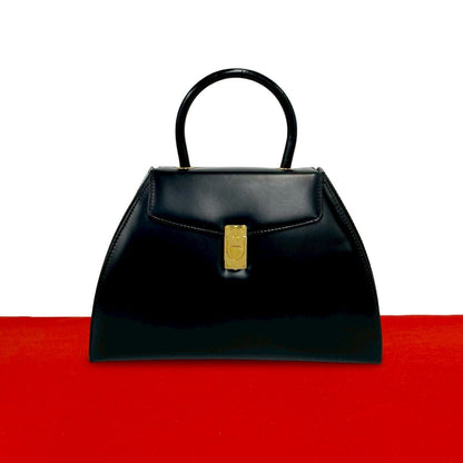Loewe Vintage Anagram Logo Calf Leather Handbag Mini Tote Black
