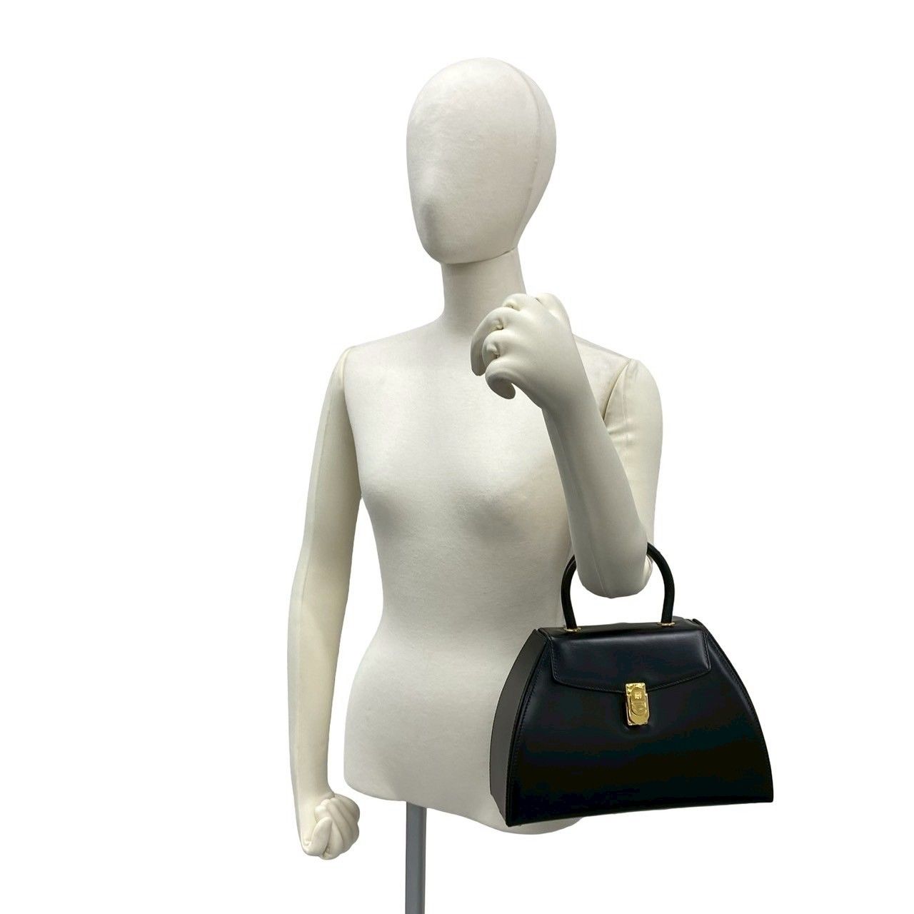 Loewe Vintage Anagram Logo Calf Leather Handbag Mini Tote Black — view 2