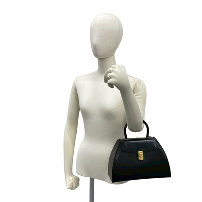 Loewe Vintage Anagram Logo Calf Leather Handbag Mini Tote Black — view 2
