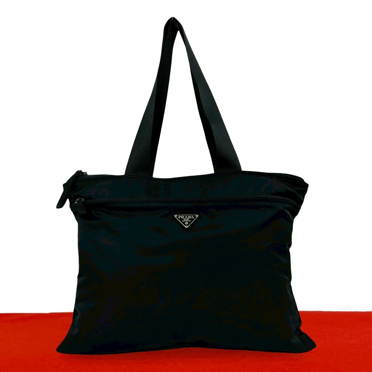 Prada Tessuto Nylon Tote Shoulder Bag Black