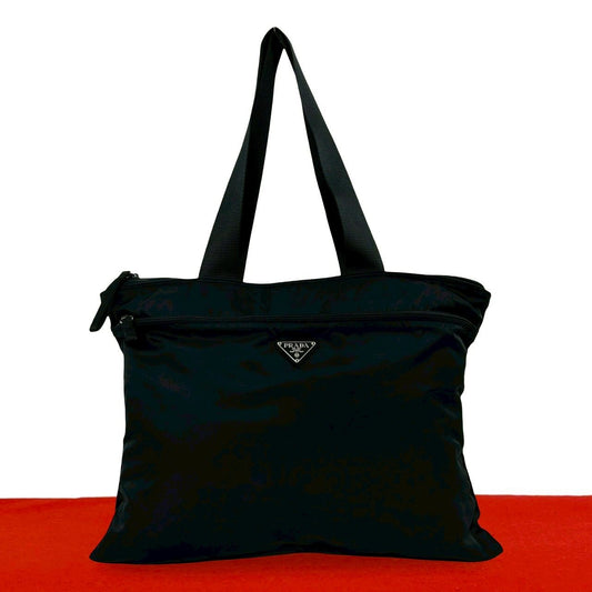 Prada Tessuto Nylon Tote Shoulder Bag Black