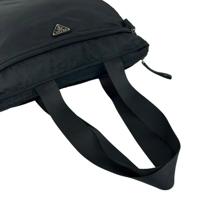 Prada Tessuto Nylon Tote Shoulder Bag Black — view 4