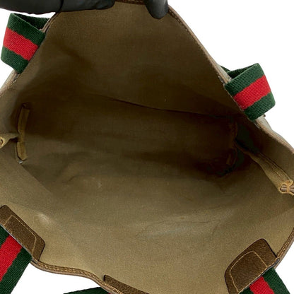 Gucci Vintage Sherry Line GG Logo Leather Tote Brown — view 9