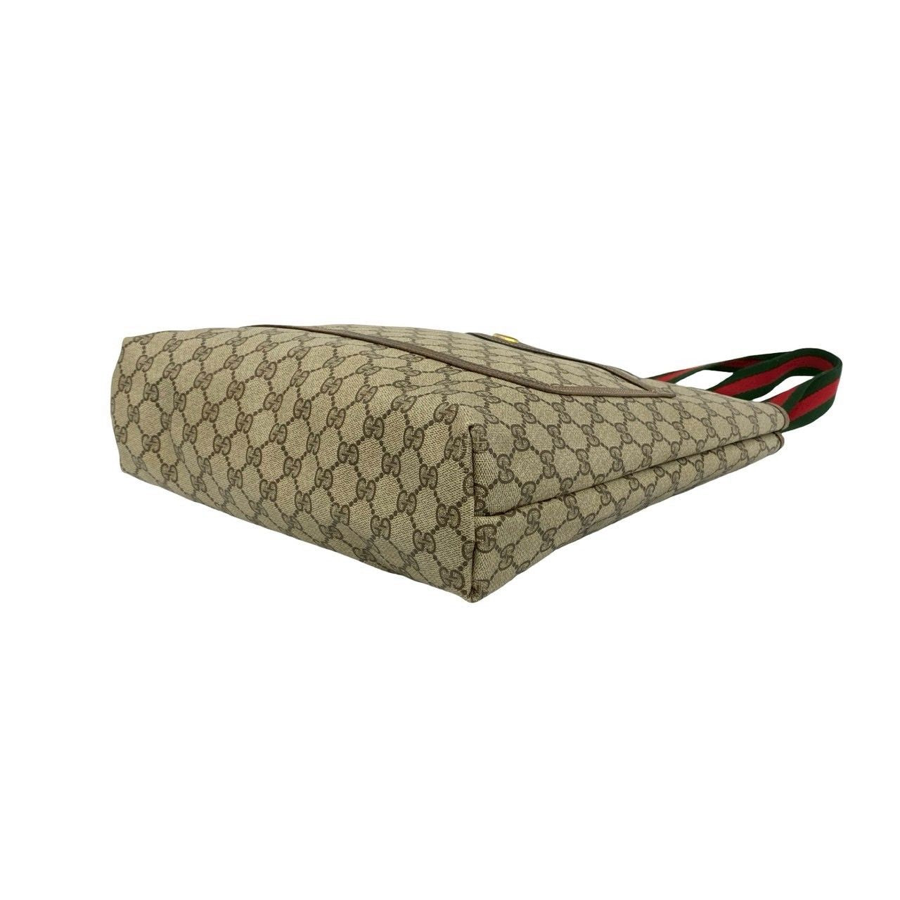 Gucci Vintage Sherry Line GG Logo Leather Tote Brown — view 8