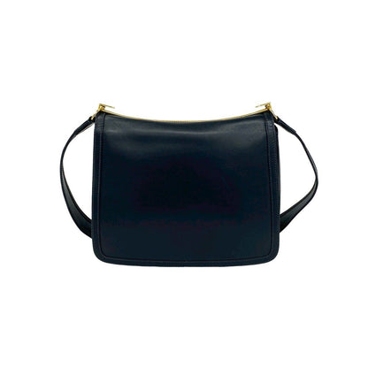 Gucci Vintage Sherry Line Leather Shoulder Bag Pochette Navy — view 3