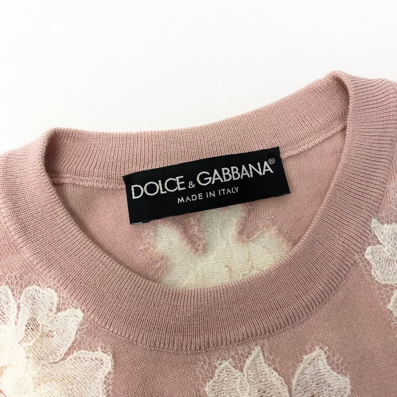Dolce & Gabbana Sleeveless Knit Pullover Floral Lace Vest Lightweight 38 Pink — view 7