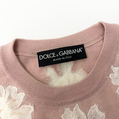 Dolce & Gabbana Sleeveless Knit Pullover Floral Lace Vest Lightweight 38 Pink — view 7
