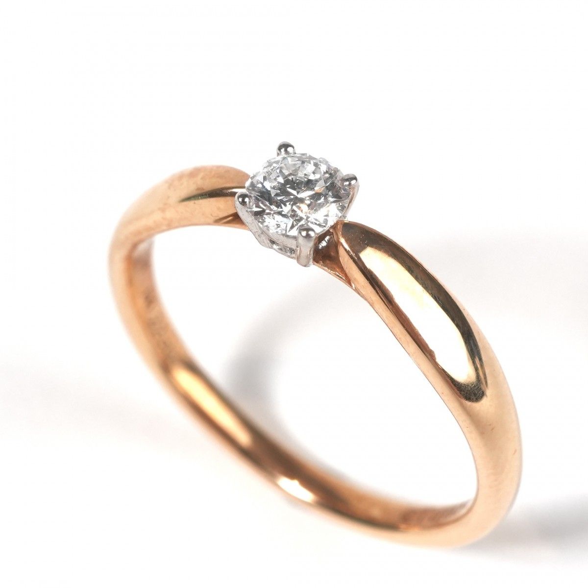 Tiffany & Co Round Brilliant Engagement Ring 18k Rose Gold Harmony Marriage — view 2