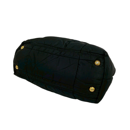 Prada Triangle Logo Quilted Nylon Leather 2-Way Tote Shoulder Bag Black — view 8
