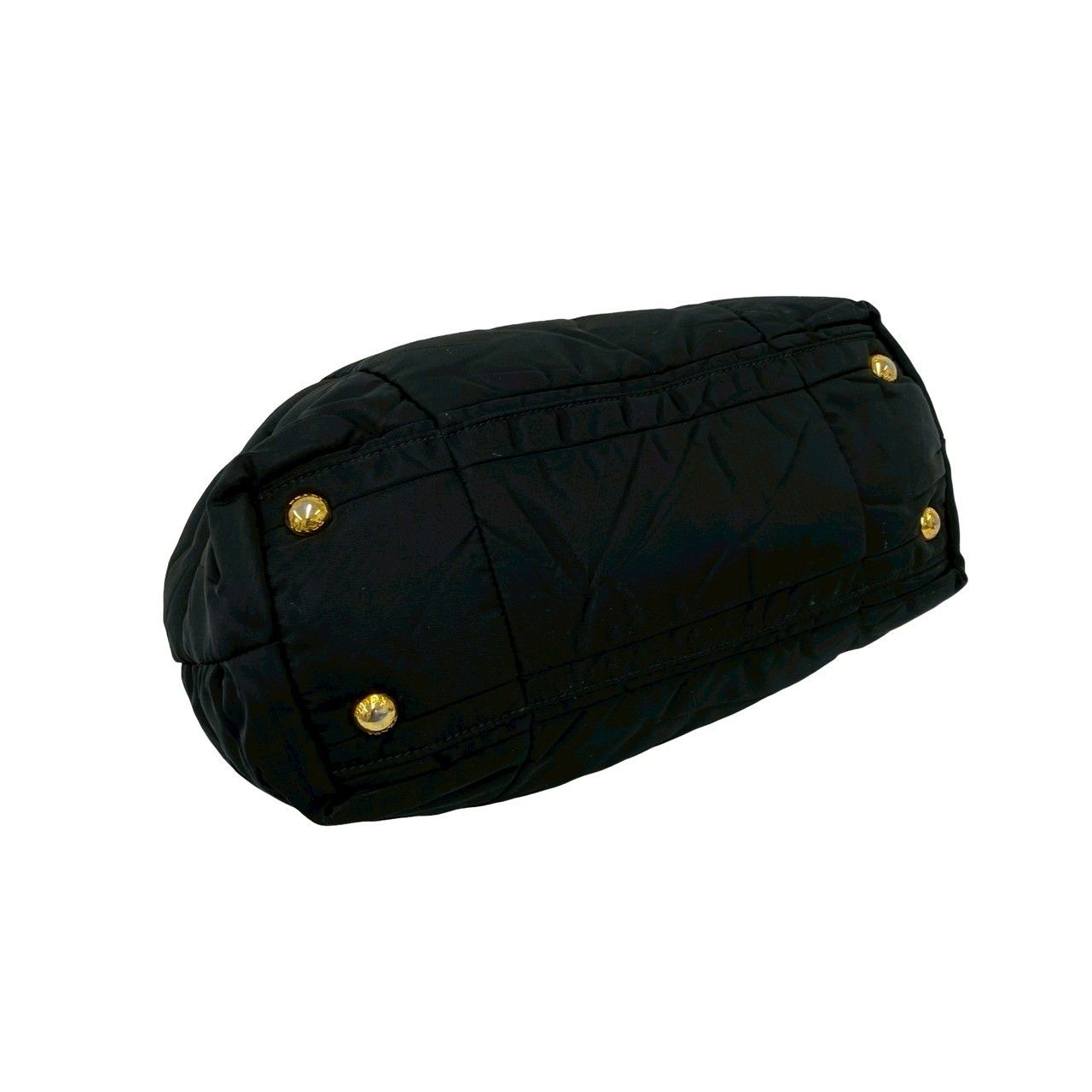 Prada Triangle Logo Quilted Nylon Leather 2-Way Tote Shoulder Bag Black — view 7