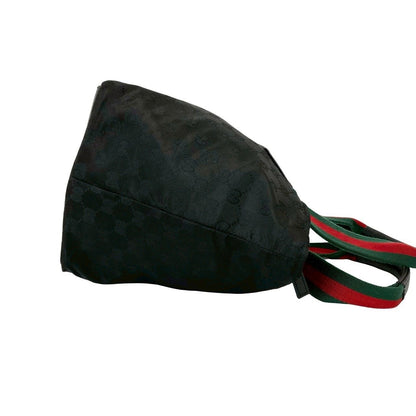 Gucci Sherry Line GG Canvas Nylon Tote Black Red Green — view 6
