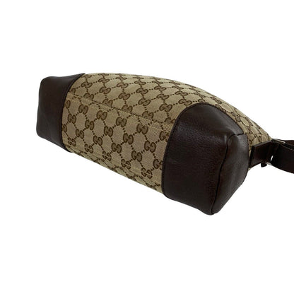 Gucci GG Canvas Leather Shoulder Bag Pochette Crossbody Cross Brown — view 8