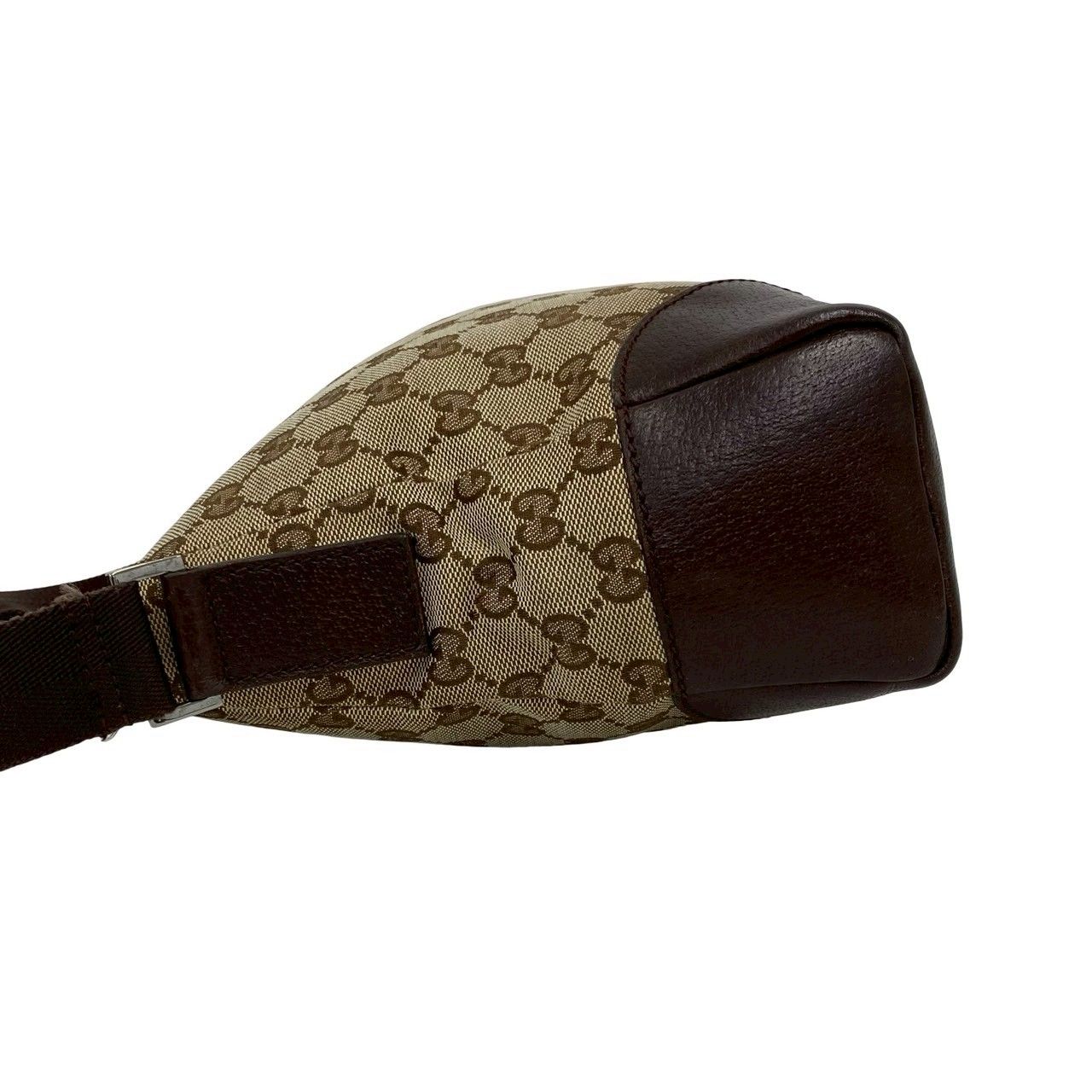 Gucci GG Canvas Leather Shoulder Bag Pochette Crossbody Cross Brown — view 5