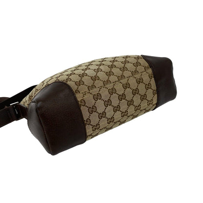 Gucci GG Canvas Leather Shoulder Bag Pochette Crossbody Cross Brown — view 7