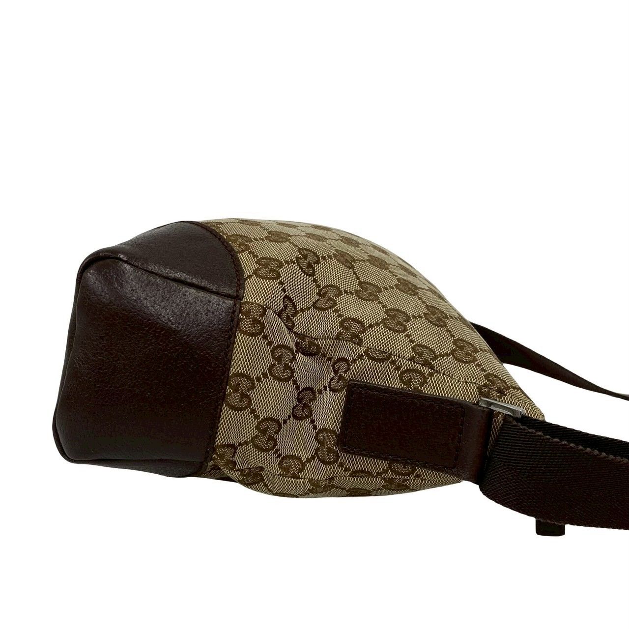 Gucci GG Canvas Leather Shoulder Bag Pochette Crossbody Cross Brown — view 6