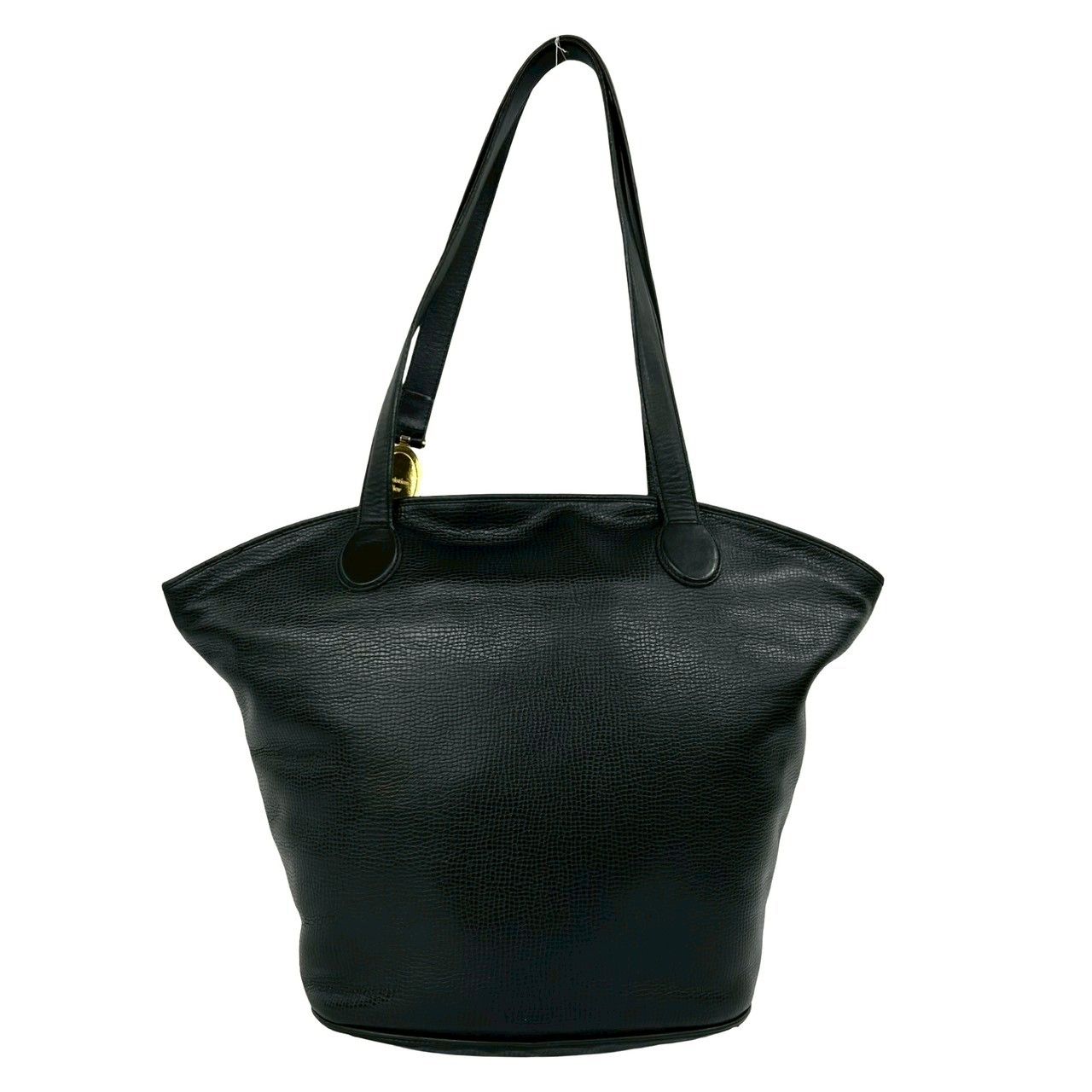 Dior CD Logo Leather Tote Shoulder Bag Black — view 3
