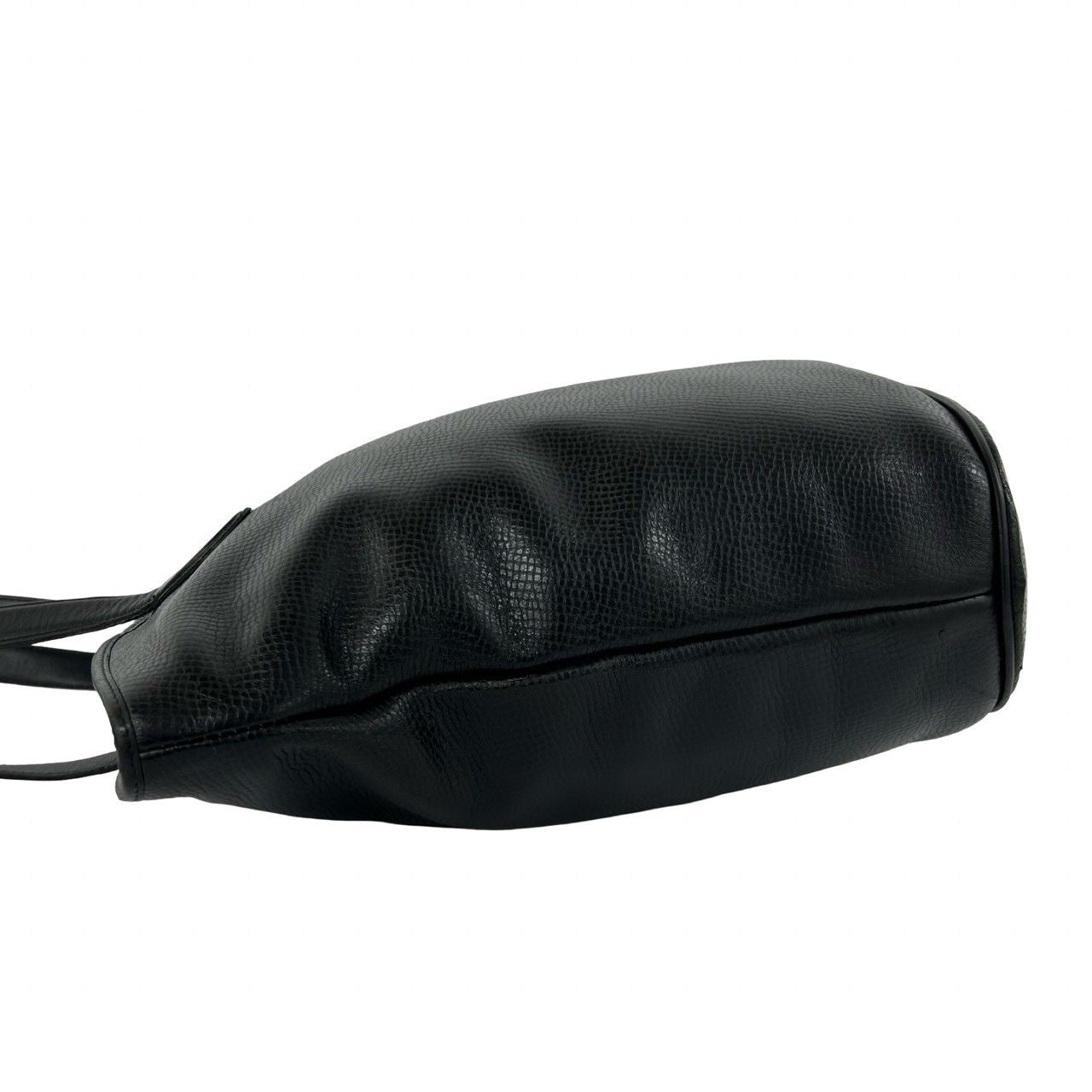 Dior CD Logo Leather Tote Shoulder Bag Black — view 5
