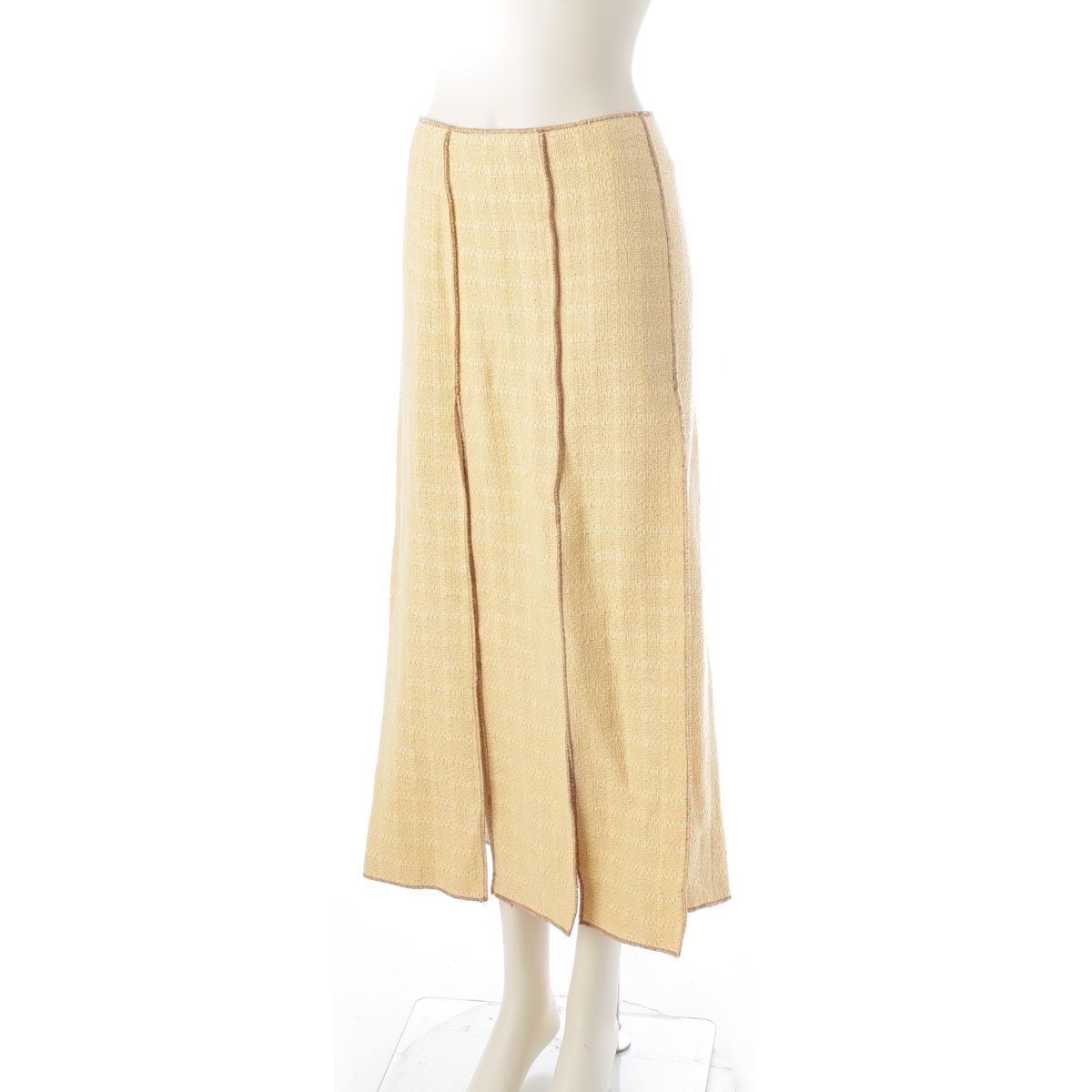 Chanel Cotton Linen Jacket Sleeveless Top Skirt Ensemble Set Yellow 46 — view 7