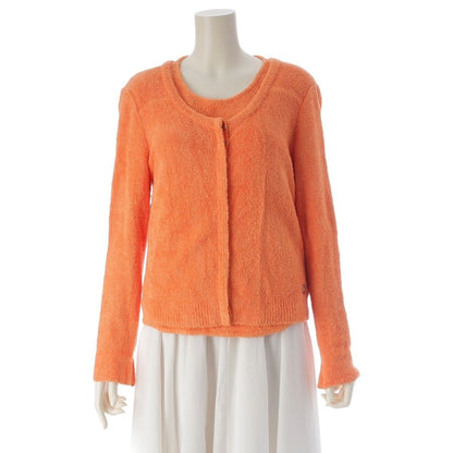 Chanel Pile Cardigan Tank Top Ensemble Top Set Orange 46