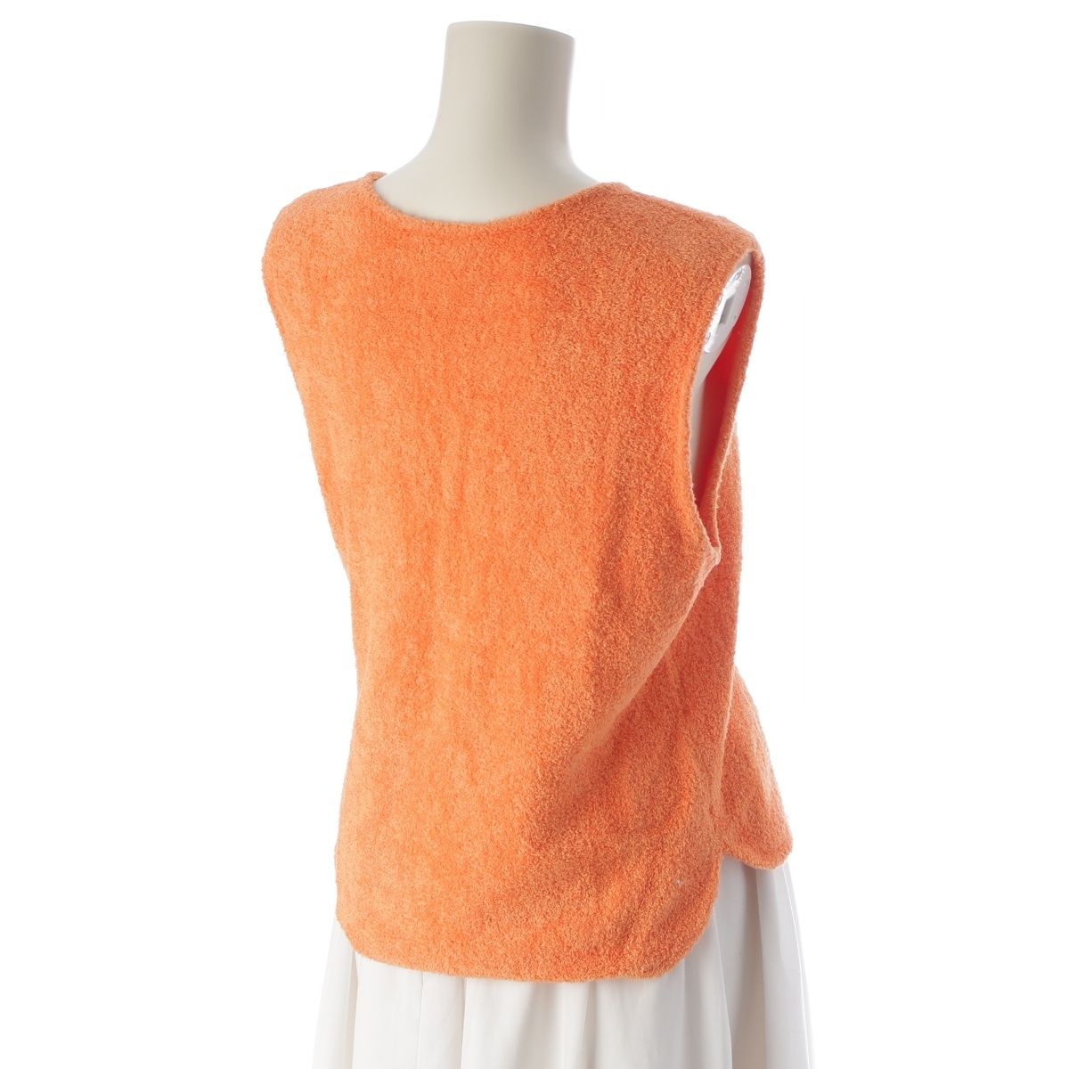 Chanel Pile Cardigan Tank Top Ensemble Top Set Orange 46 — view 6