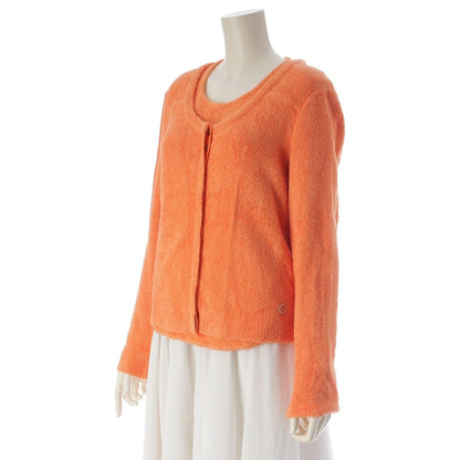 Chanel Pile Cardigan Tank Top Ensemble Top Set Orange 46 — view 2
