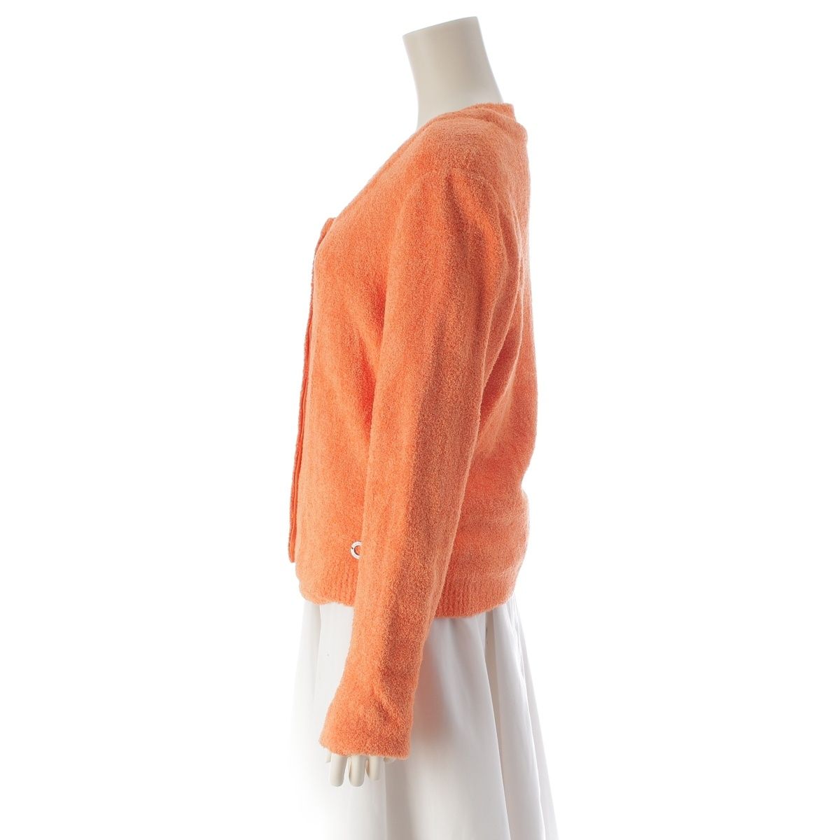 Chanel Pile Cardigan Tank Top Ensemble Top Set Orange 46 — view 3