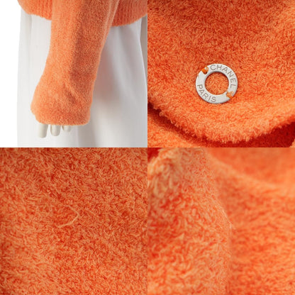 Chanel Pile Cardigan Tank Top Ensemble Top Set Orange 46 — view 9