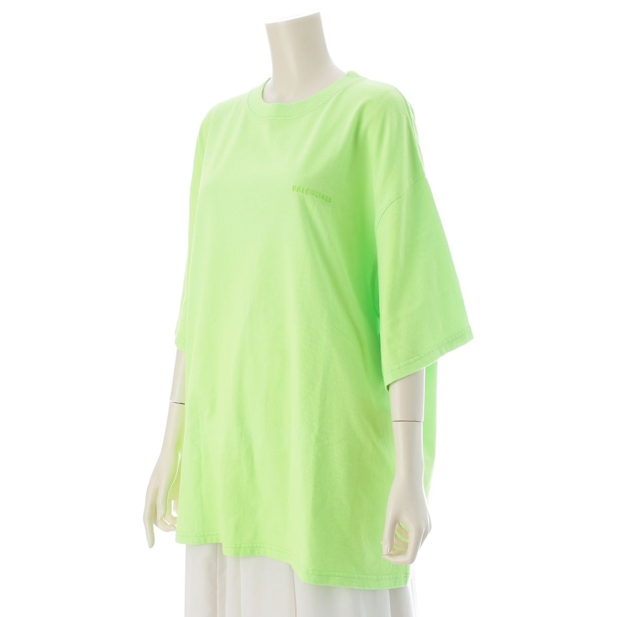 Balenciaga Cotton Back Print Oversize Short Sleeve T-Shirt Light Green XS — view 3