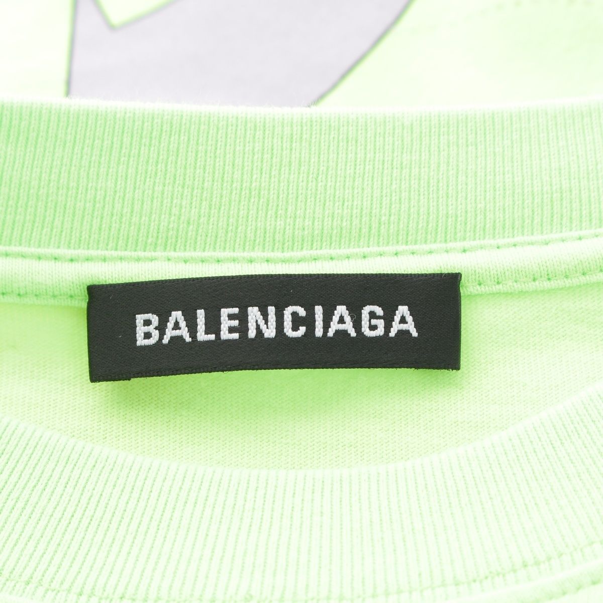 Balenciaga Cotton Back Print Oversize Short Sleeve T-Shirt Light Green XS — view 9
