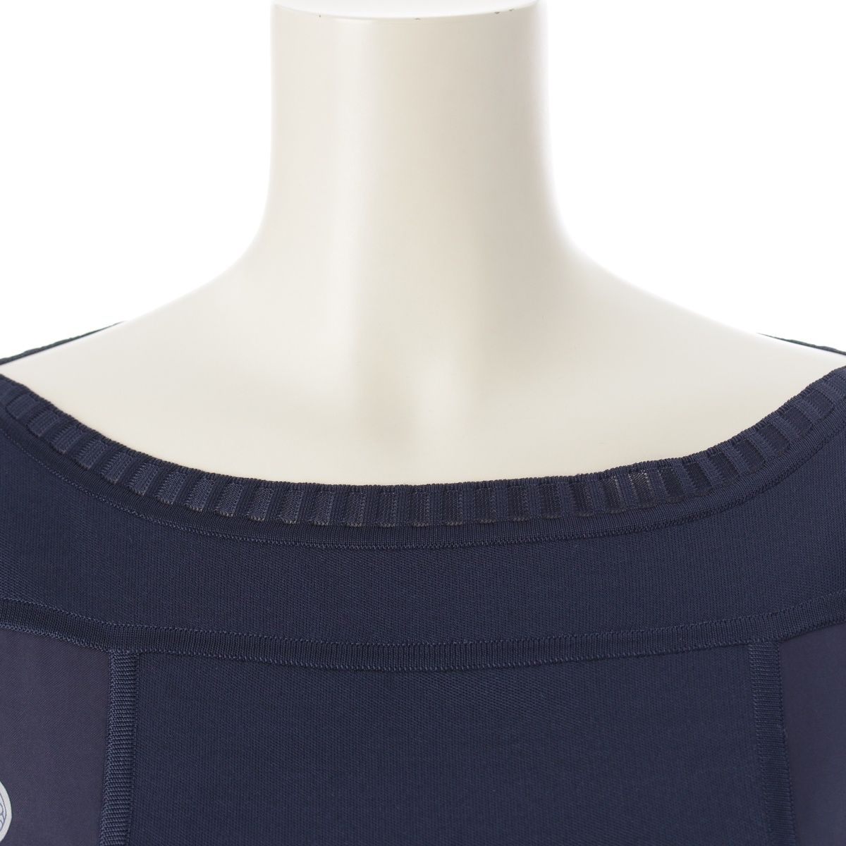 Hermes Bride de Cour Silk Twill Lane Long Sleeve Dress Navy 40 — view 5