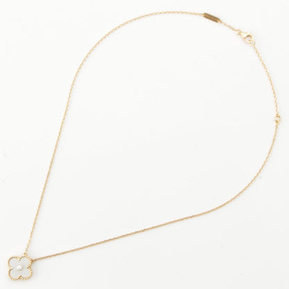 Van Cleef & Arpels Vintage Alhambra Diamond Shell Holiday Limited Necklace 18k — view 3