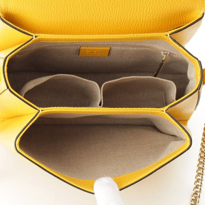 Gucci Interlocking Top Handle 2-Way Chain Shoulder Handbag Yellow — view 6