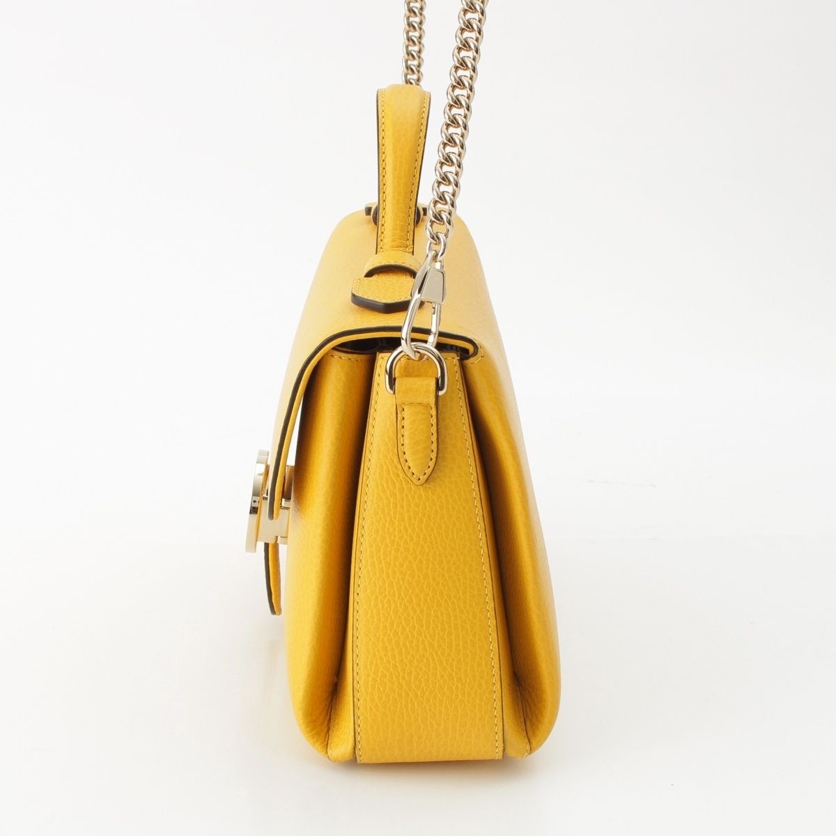 Gucci Interlocking Top Handle 2-Way Chain Shoulder Handbag Yellow — view 3