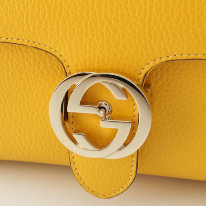 Gucci Interlocking Top Handle 2-Way Chain Shoulder Handbag Yellow — view 8