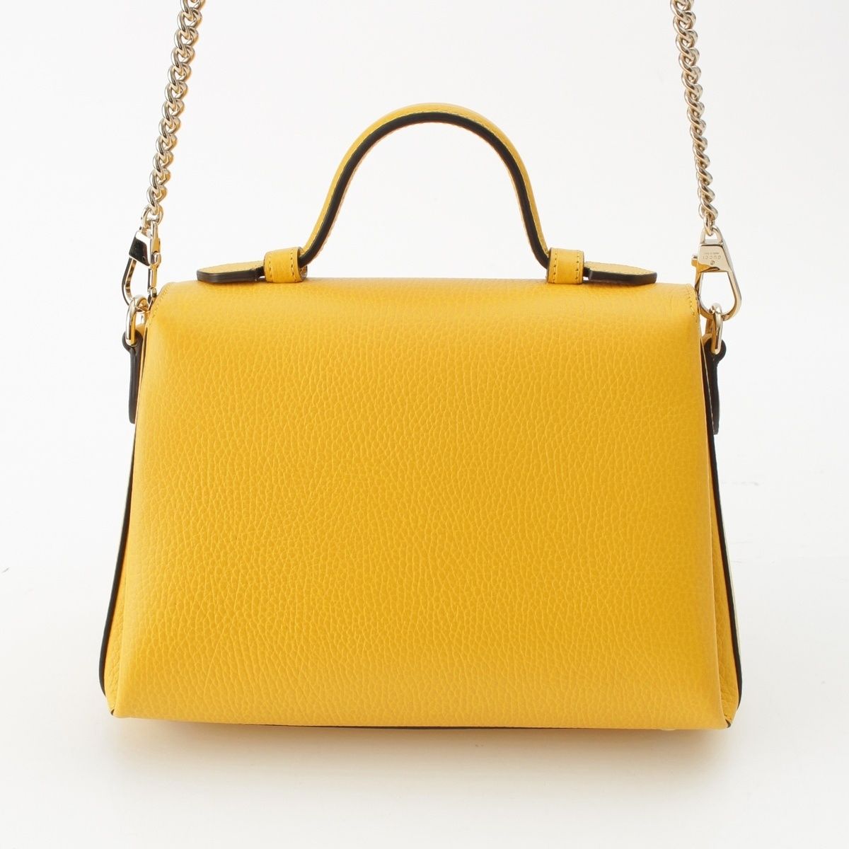Gucci Interlocking Top Handle 2-Way Chain Shoulder Handbag Yellow — view 4