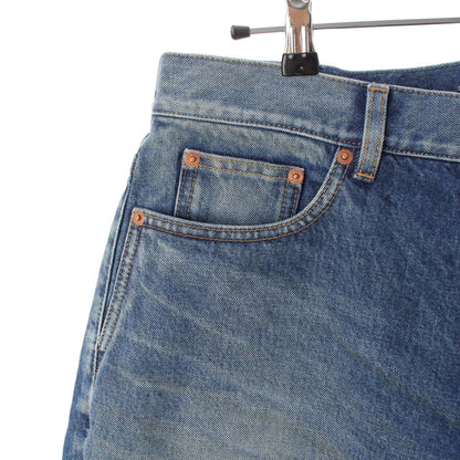 Saint Laurent Cotton Tapered High Rise Jeans Afzorati Washed Denim Pants Blue 32 — view 8