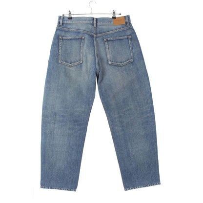 Saint Laurent Cotton Tapered High Rise Jeans Afzorati Washed Denim Pants Blue 32 — view 2