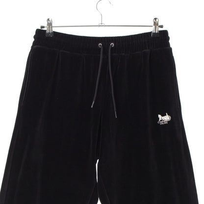 Celine Velvet Logo Embroidery Carriage Loose Lounge Pants Easy Black — view 3