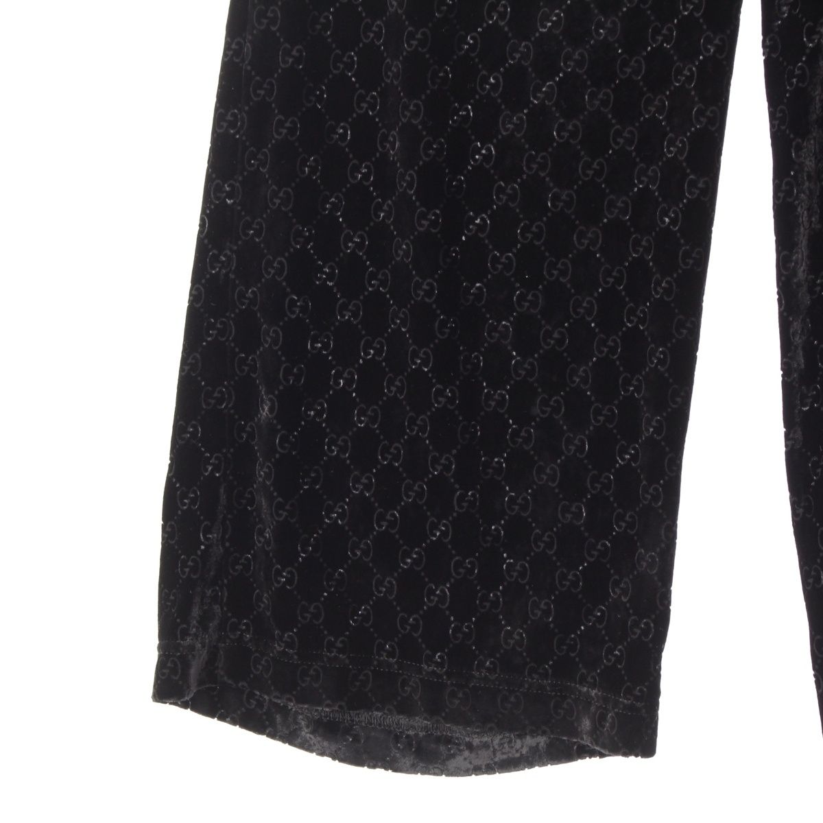 Gucci GG Velvet All Over Pattern Track Pants Easy Black — view 5