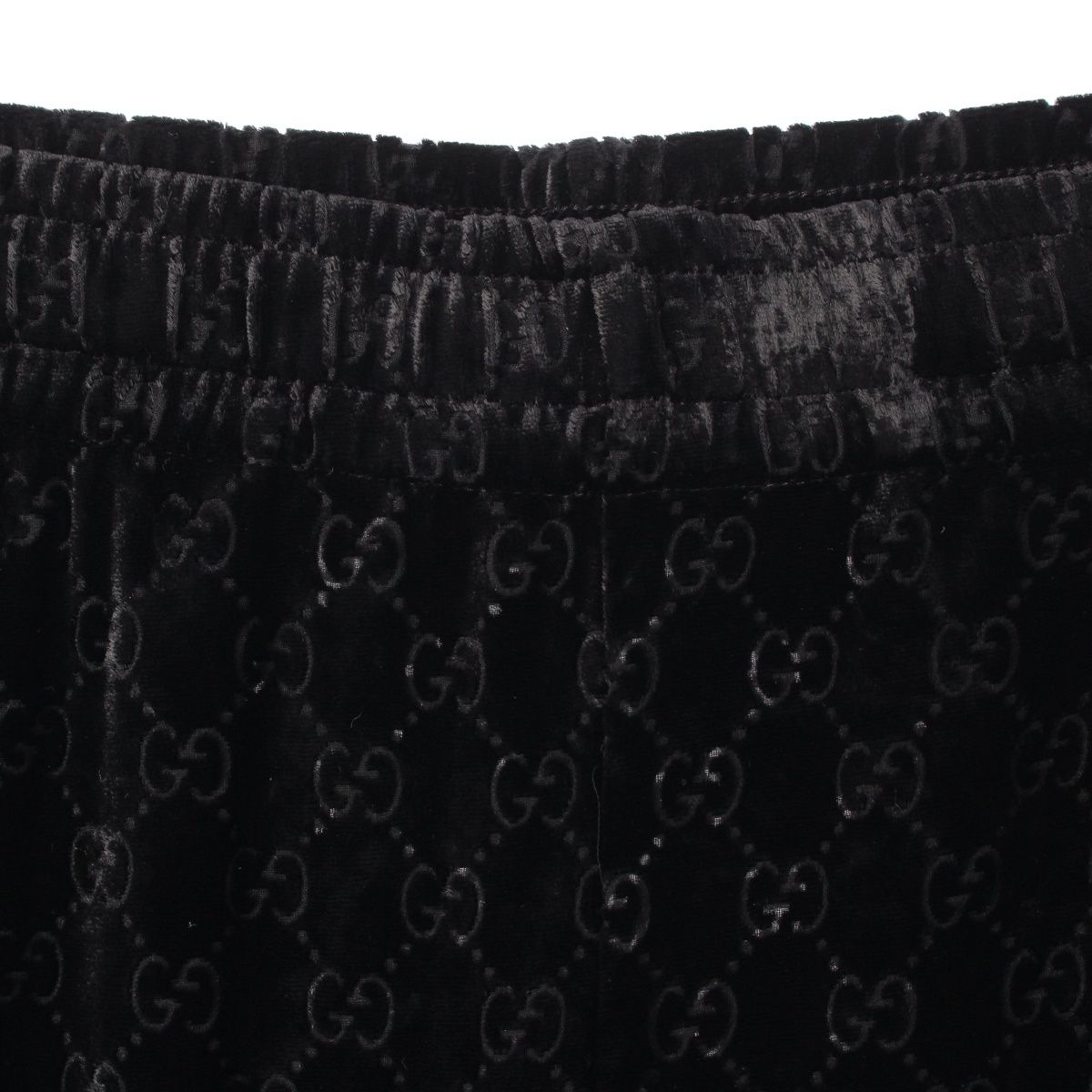 Gucci GG Velvet All Over Pattern Track Pants Easy Black — view 6