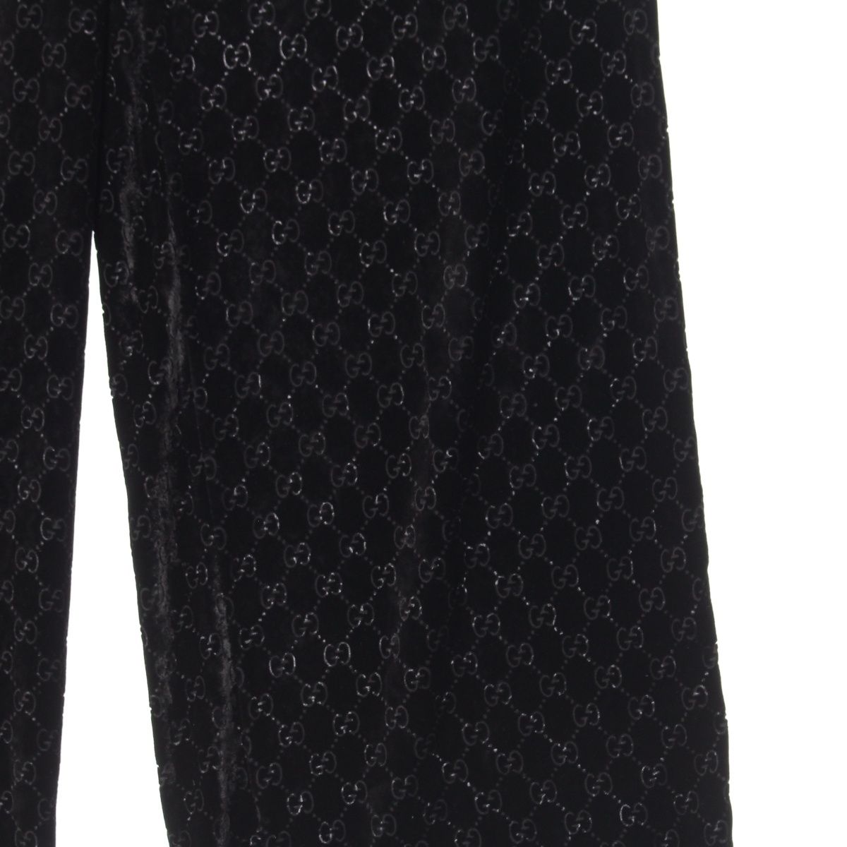 Gucci GG Velvet All Over Pattern Track Pants Easy Black — view 4