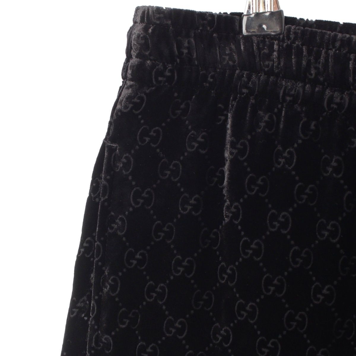 Gucci GG Velvet All Over Pattern Track Pants Easy Black — view 7
