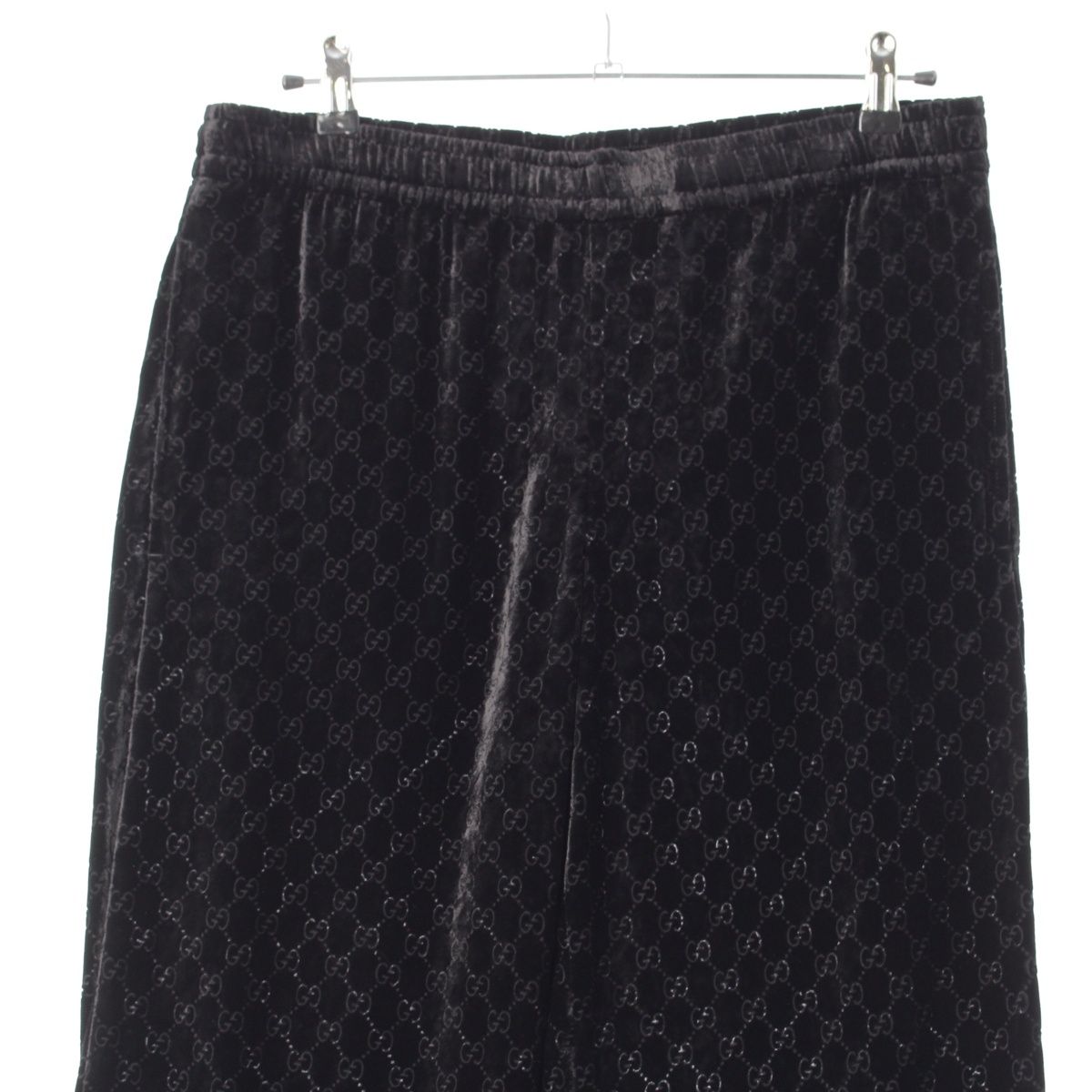 Gucci GG Velvet All Over Pattern Track Pants Easy Black — view 3